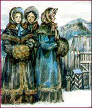 Decembrists' Wives Trubetskaya, Volkonskaya, Muravieva in Siberia.