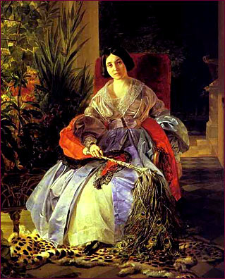 Karl Brullov, Portrait of Princess Y. Saltykova. 1841. Oil on canvas. The Russian Museum, St-Petersburg.