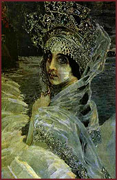The Swan Princess. Mikhail Vrubel. Detail. 1900. Oil on canvas. The Tretyakov Gallery, Moscow, Russia.