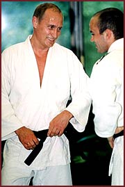 Putin practicing martial arts, June 16, 2002. 