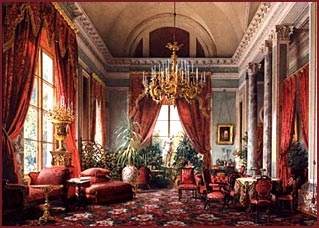 Drawing room in Alexander Palace, Watercolor, 1863