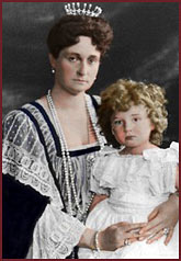 Alexandra with son Alexei, 1908.