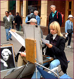 Arbat Street in Moscow.