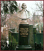 The Novodevichye Cemetery. The tombstone on the grave 
of the writer Nikolai Gogol.