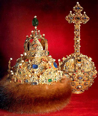 Crown and Orb from Tsar Micheal Romanov late 16th century.