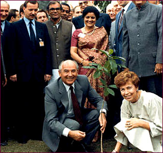 President Michail Gorbachev with his wife Raisa.