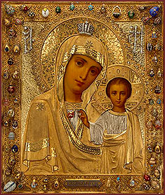 Icon Our Lady of Kazan, late 19th century. 