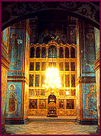 The icons carved on the walls of the Smolensk Cathedral. 17th century.