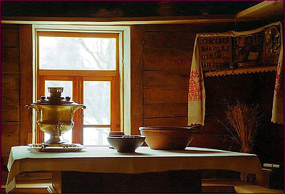 Russian table setting, old style.