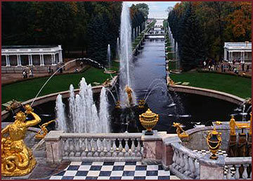 Fountains and canals of  Peterhof.
