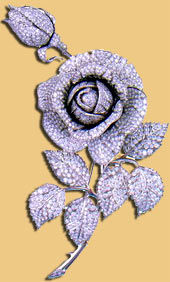 Rose Brooch made from diamond and platinum 1970 .