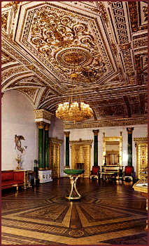 Malachite Hall in the Winter Palace.