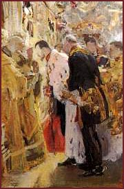 The Coronation of Nicholas II, Serov, fragment of the painting, 1896.